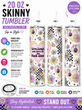20 oz “Live, Laugh & Leave Me Alone” Sassy Skinny Tumbler 🌸🖤
