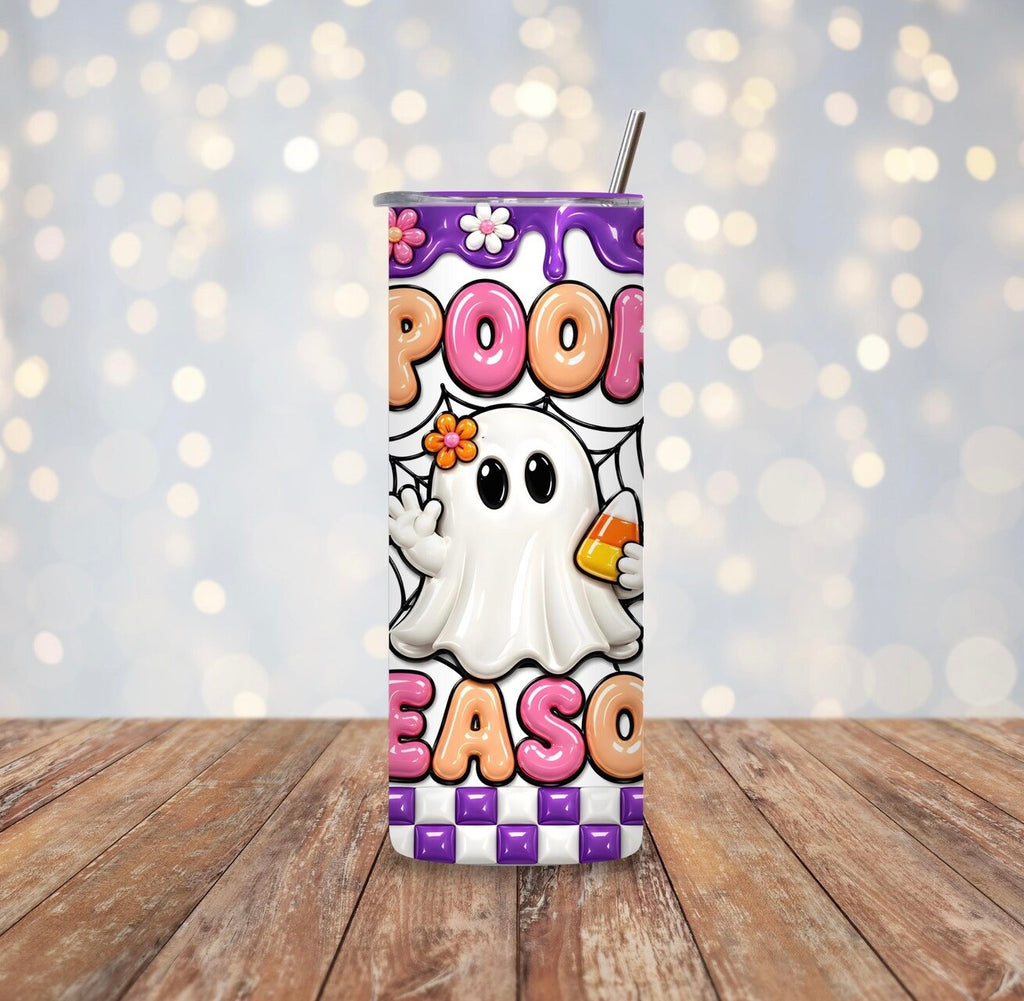 👻 Spooky Season Ghost 20 oz Skinny Tumbler