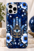 Tough MagSafe phone case- Blue Hamsa Floral
