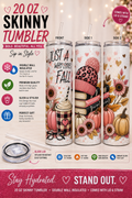 20 oz “Just a Girl Who Loves Fall” Skinny Tumbler 🍂📚🎃