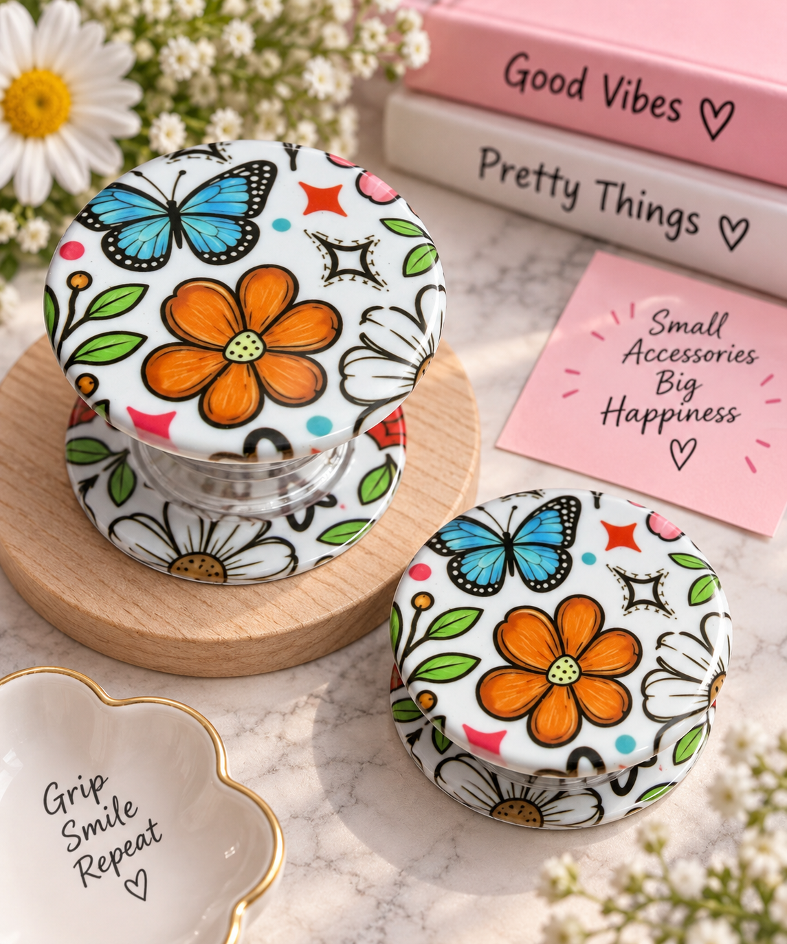 Phone grip- Floral Butterfly