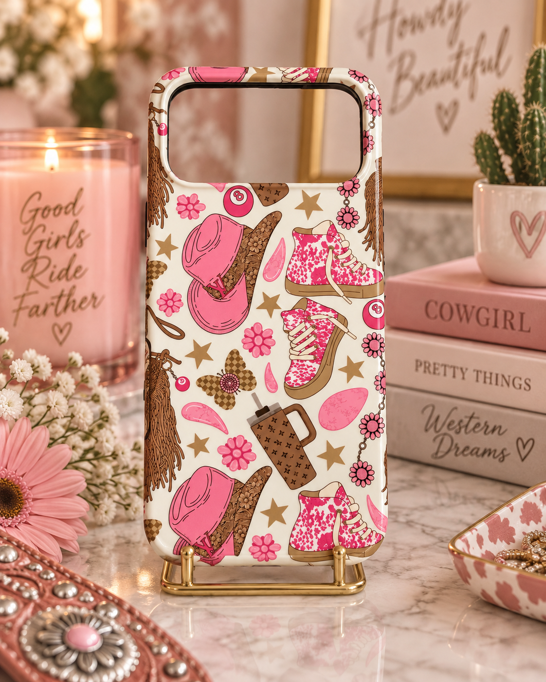 Pink Cowgirl Western 3D Sublimated Tough MagSafe Phone Case