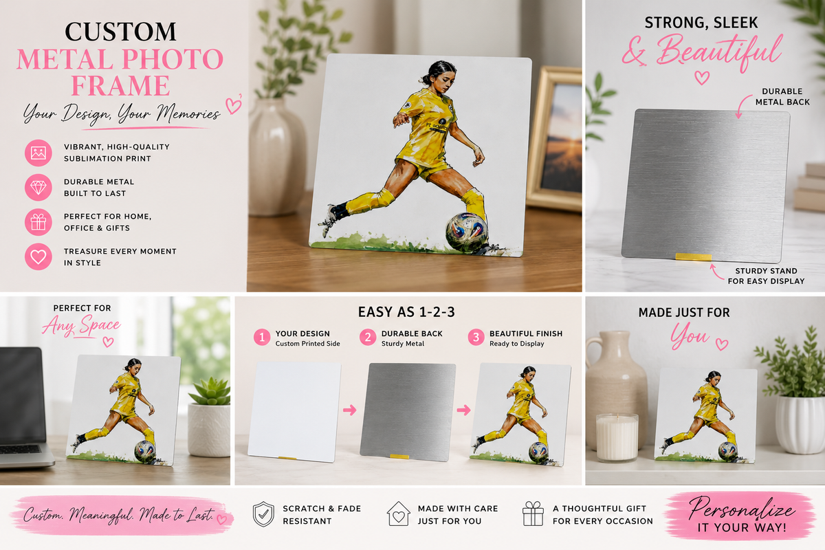 💕 Custom Sublimated Metal Photo Frame – Your Photo, Your Memories