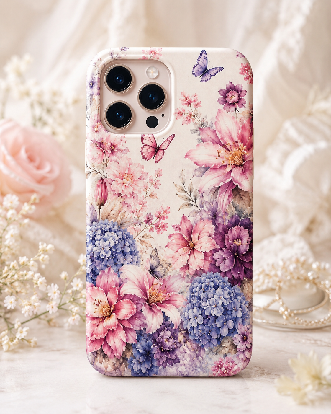 Tough MagSafe phone case-   Floral Butterfly Phone Case 🌸🦋