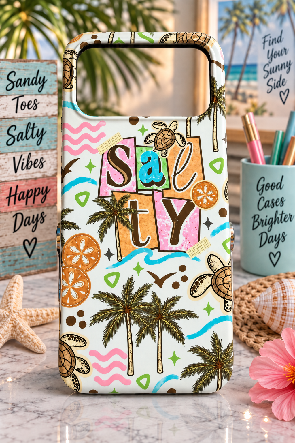 Tough MagSafe phone case Salty Beach Turtle