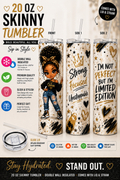 20 oz “Strong, Focused & Unstoppable” Queen Skinny Tumbler 👑✨