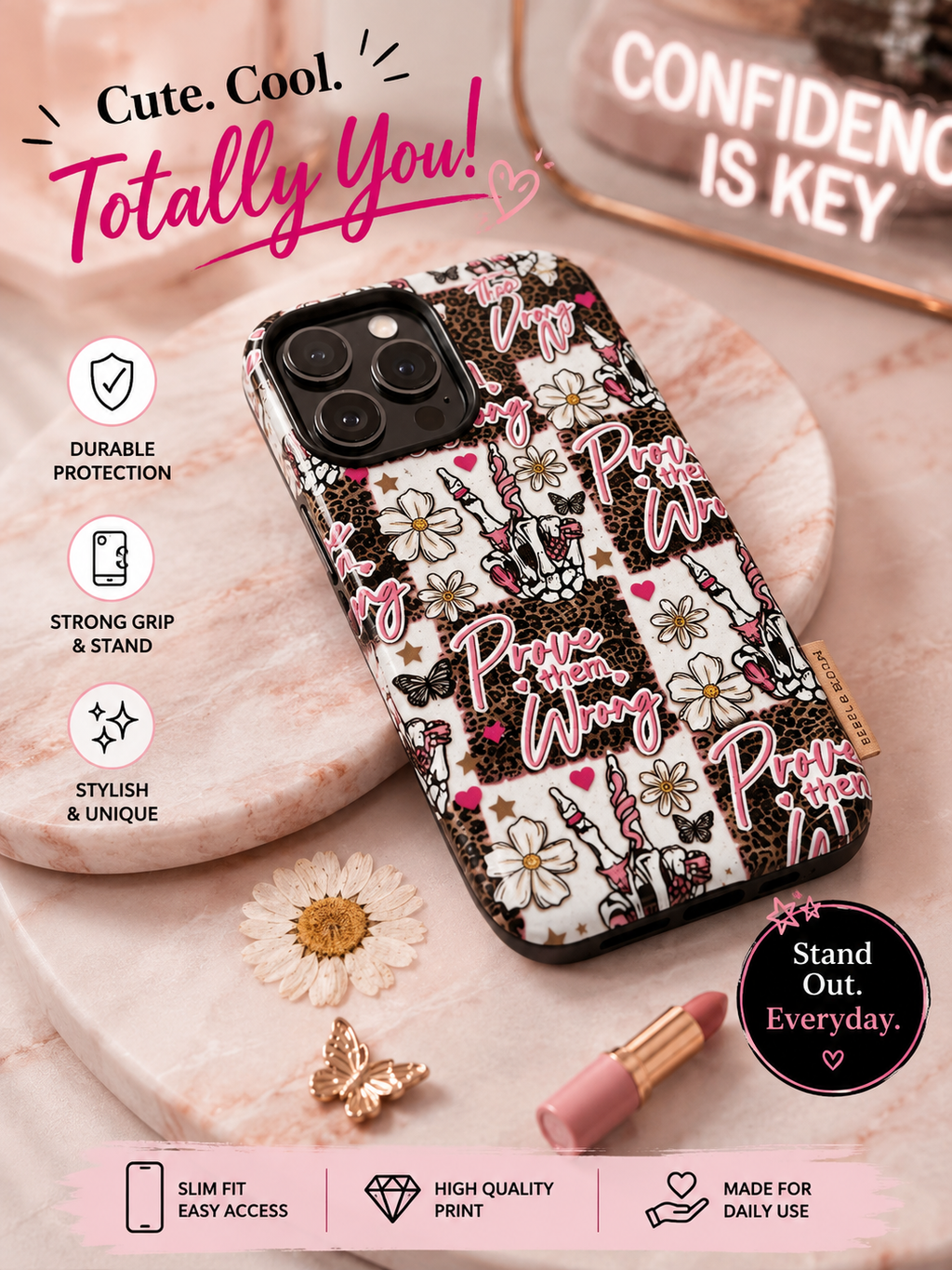 Prove Them Wrong MagSafe Phone Case | 3D Sublimated Floral Leopard & Daisy Case