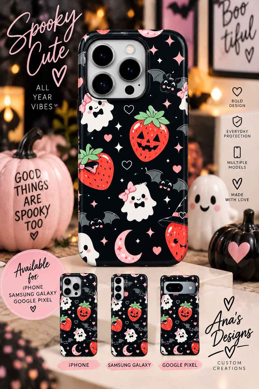 Tough MagSafe phone case-Spooky Cute Strawberry Halloween