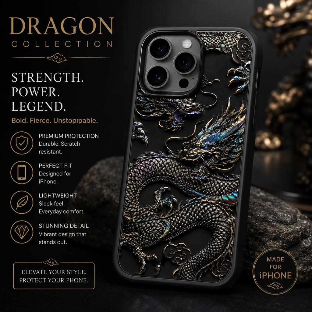 🐉 Midnight Dragon iPhone Case – Black & Iridescent Dragon Phone Case | Mystical Fantasy Design

Strength. Power. Legend. 🐉🖤