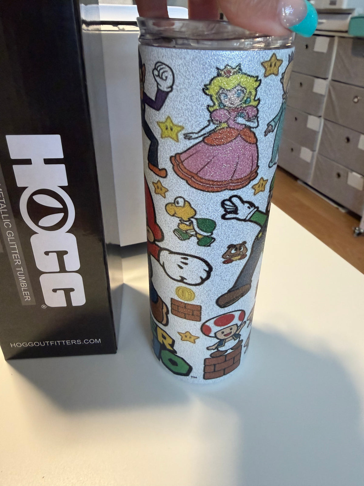 Tumbler 🎮 SM Glitter 20 oz Skinny Tumbler