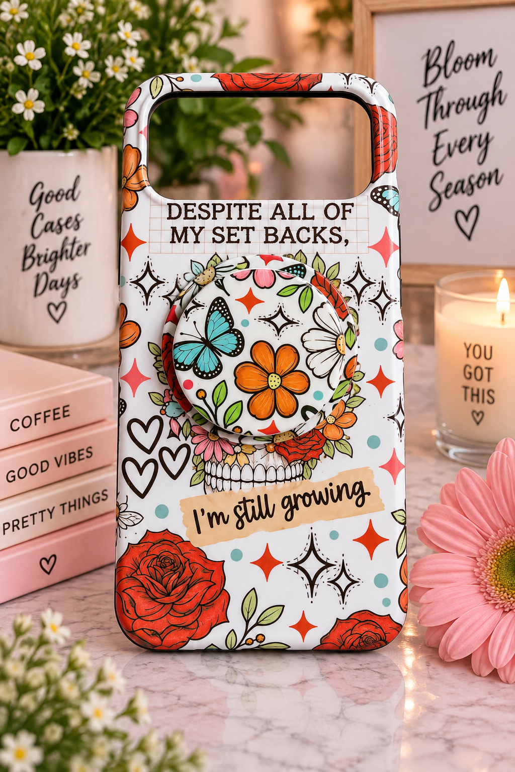 Phone grip- Floral Butterfly