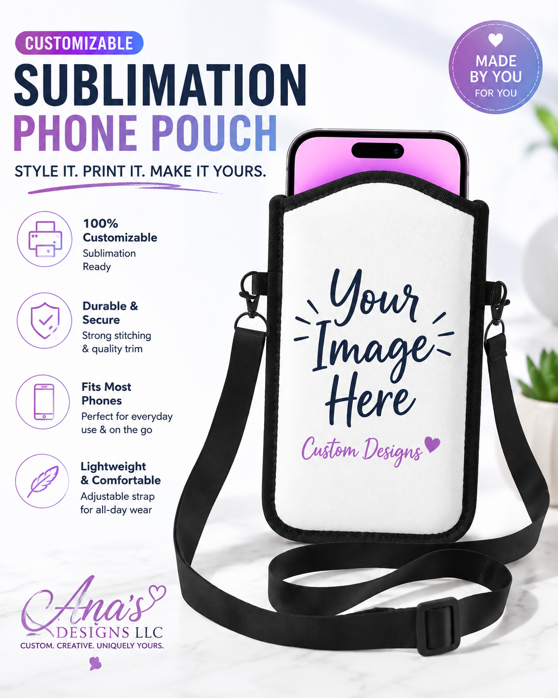 Custom Sublimation Phone Pouch