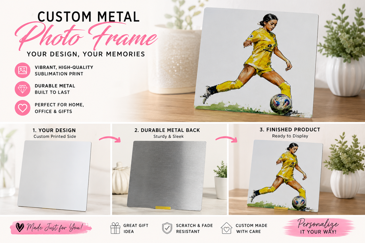 💕 Custom Sublimated Metal Photo Frame – Your Photo, Your Memories