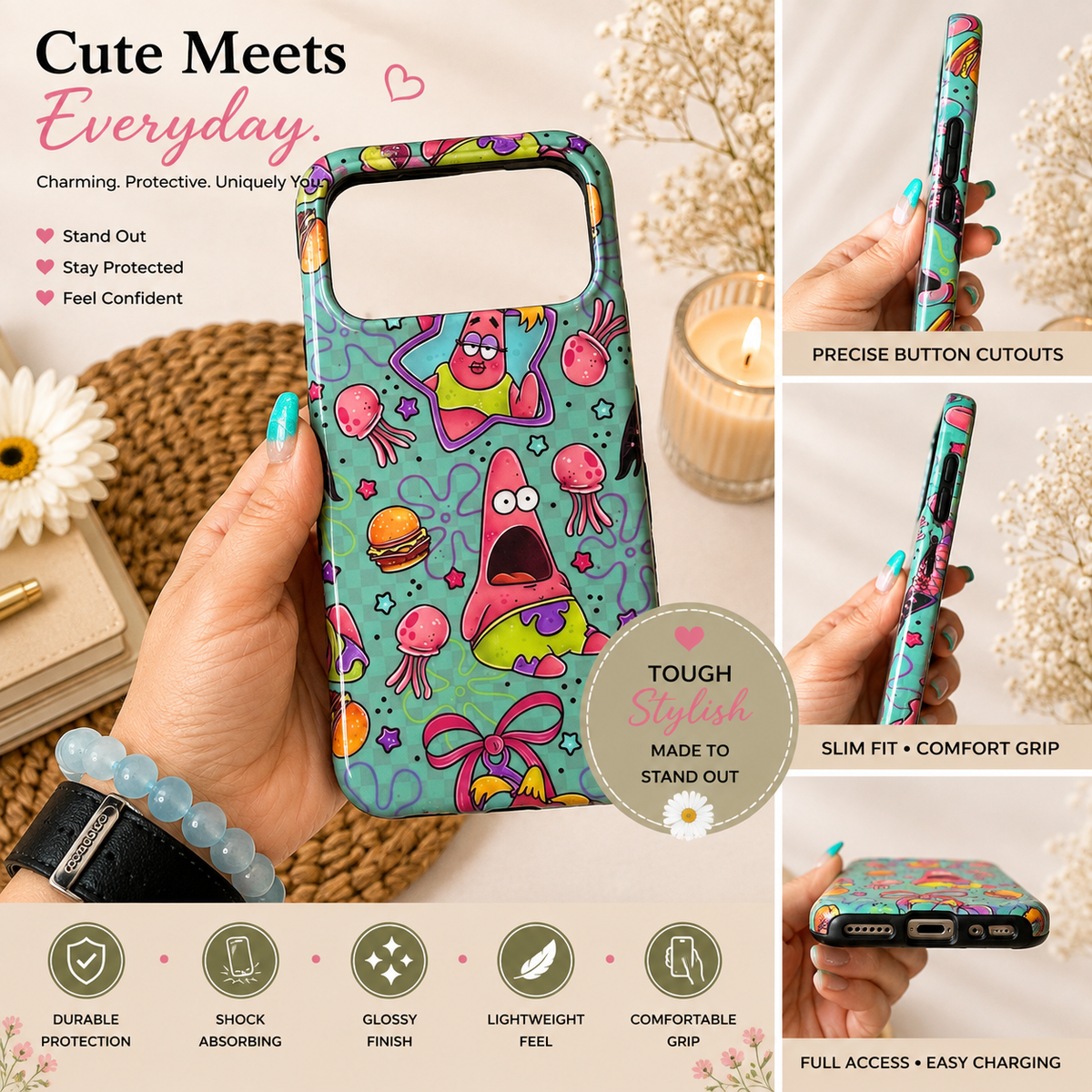 Tough MagSafe phone case ⭐ Pink Star