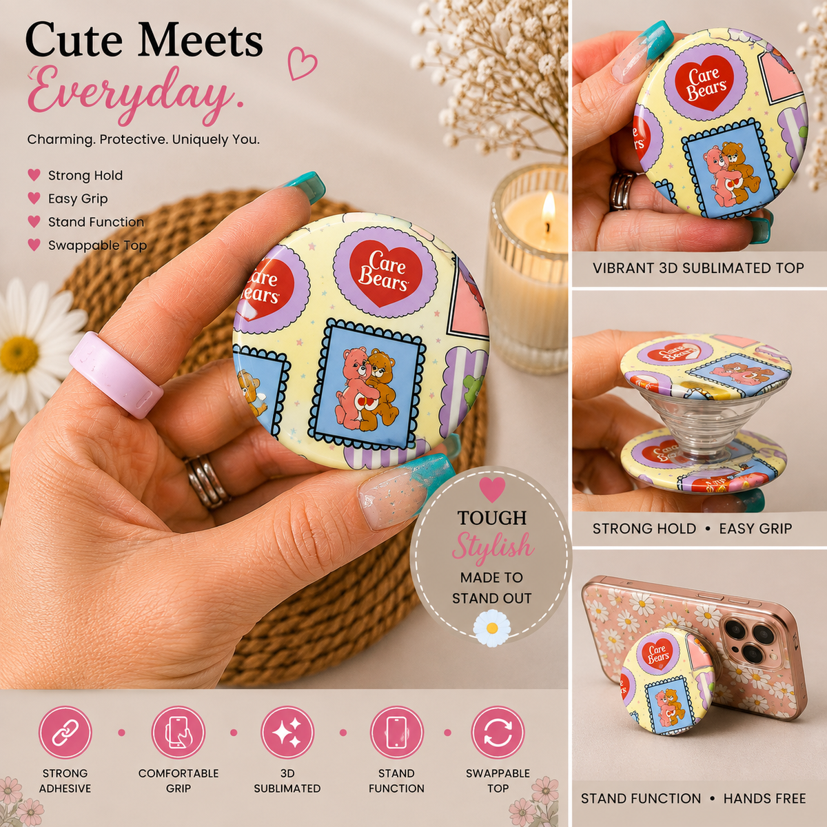 Phone grip 🌈 cute Bears Magnetic