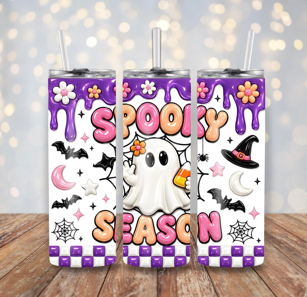 👻 Spooky Season Ghost 20 oz Skinny Tumbler