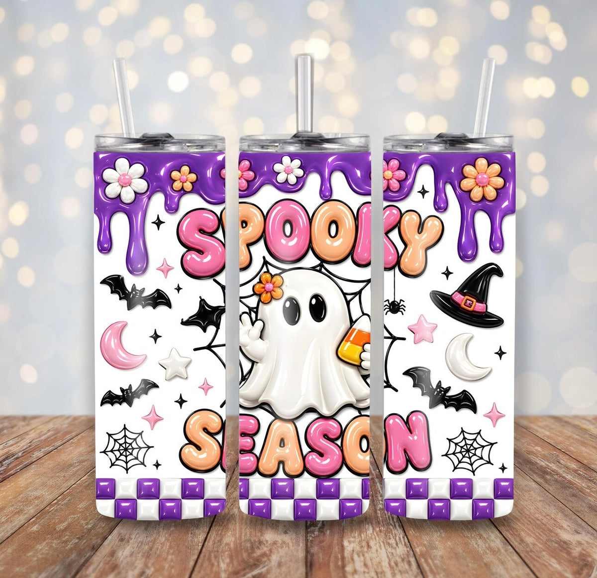 👻 Spooky Season Ghost 20 oz Skinny Tumbler