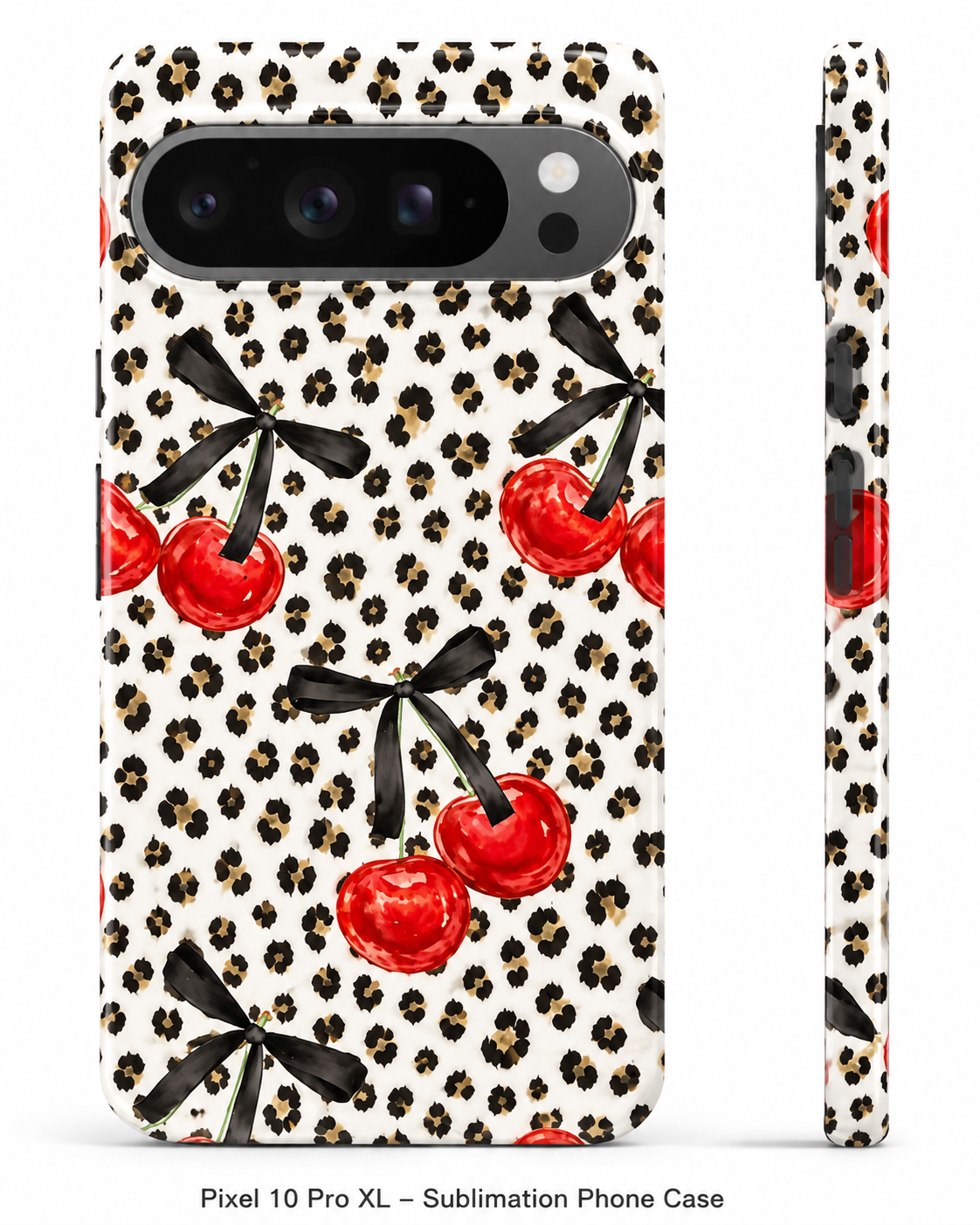 Tough MagSafe phone case🍒 Cherry Leopard & Bow