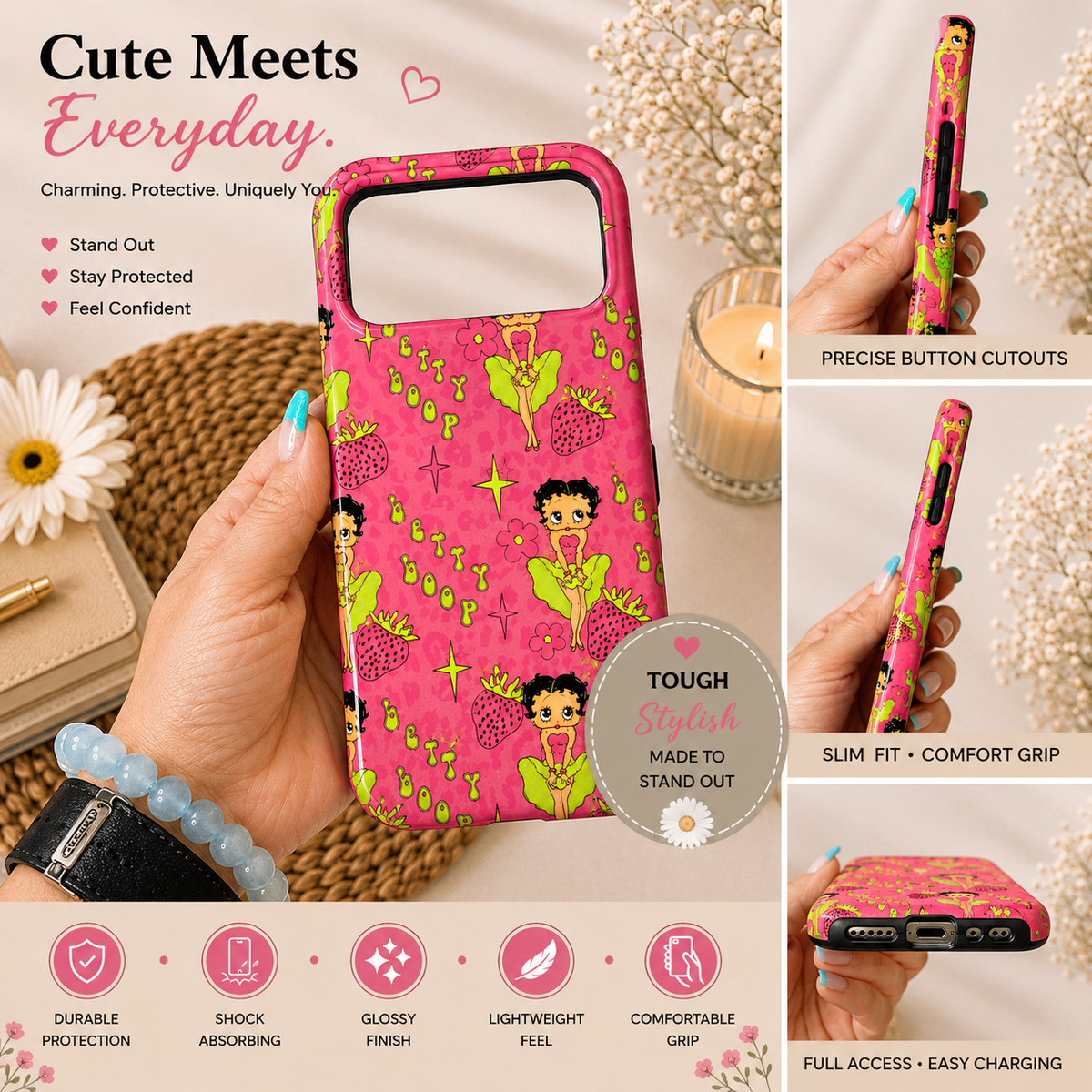 Tough MagSafe phone case 💖 strawberry Boop
