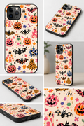 Groovy Halloween Phone Case | Colorful Ghosts, Pumpkins & Bats Sublimation Case