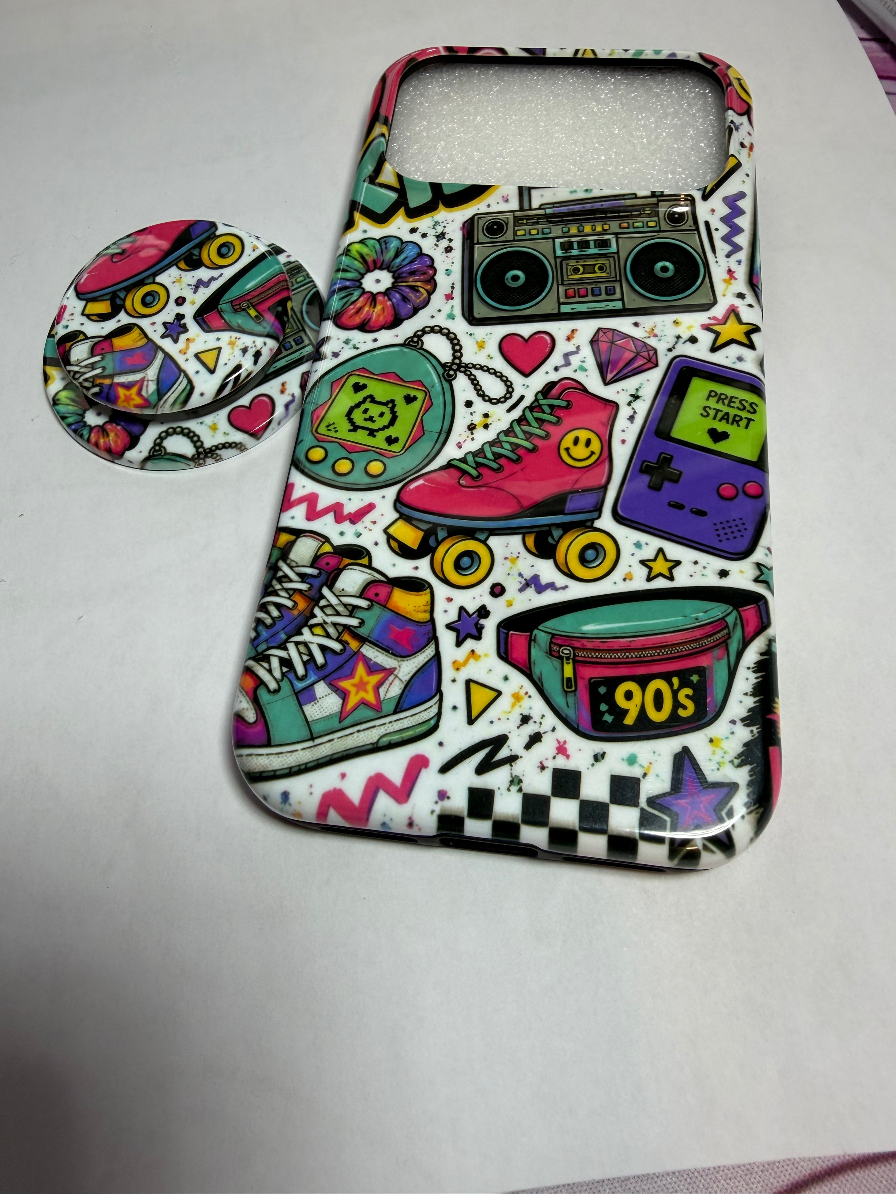 3D Sublimated Phone Case – 90s Retro Design