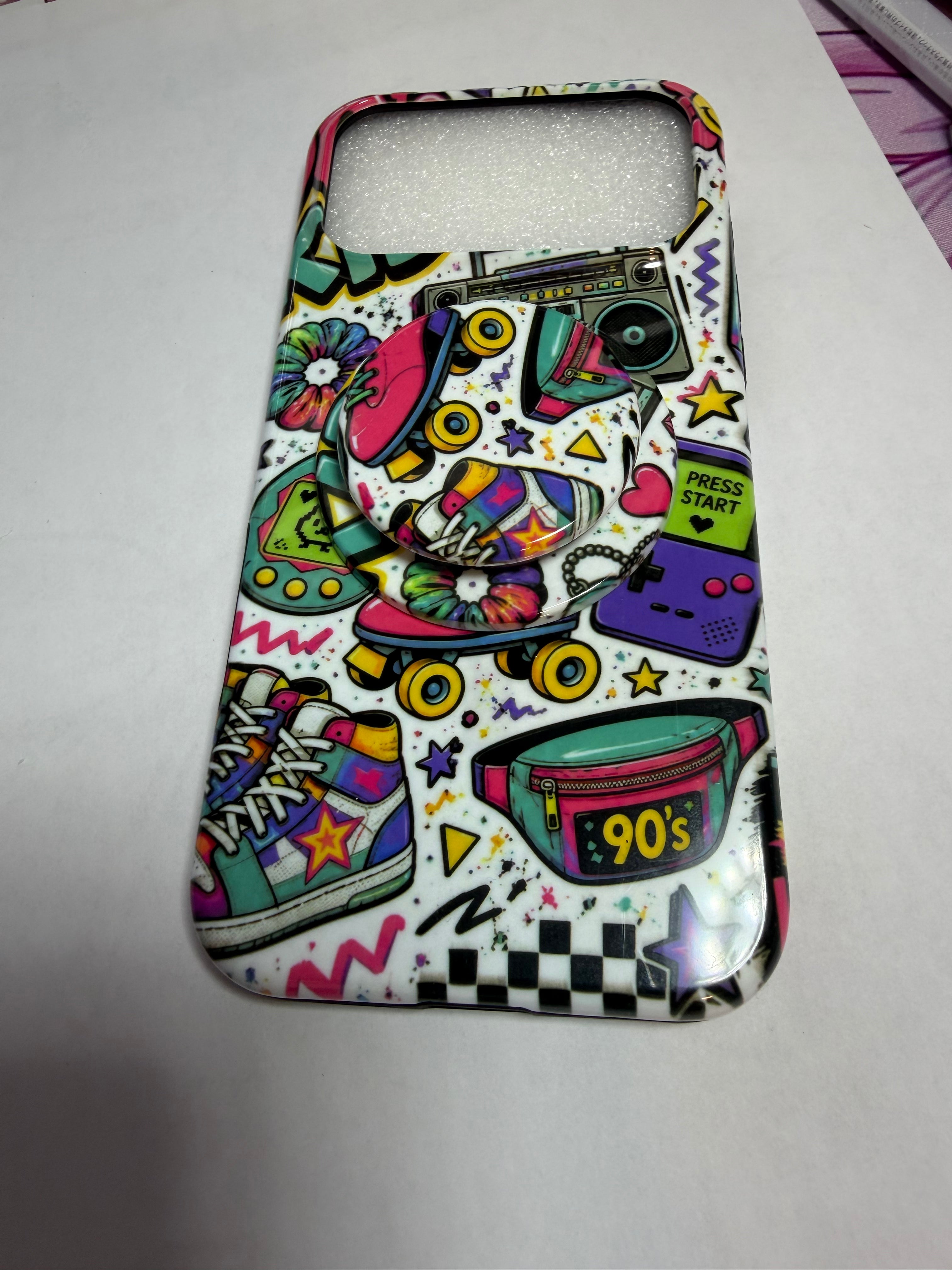 3D Sublimated Phone Case – 90s Retro Design