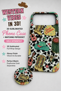 3D Sublimated Phone Case – Western Cowgirl Design