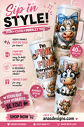 Funny Highland Cow 40 oz Tumbler | Sublimated Insulated Cup