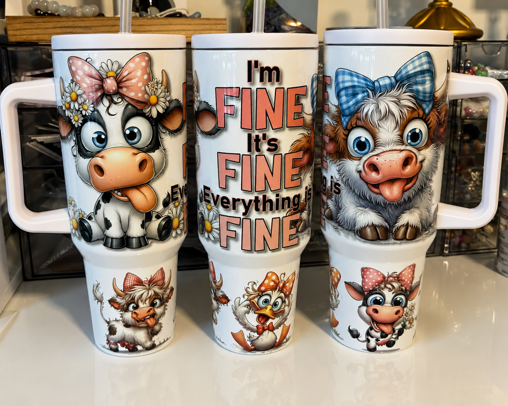 Funny Highland Cow 40 oz Tumbler | Sublimated Insulated Cup