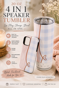 20 oz 4-in-1 Bluetooth Speaker Tumbler | Insulated Travel Tumbler | Phone Sold Separately