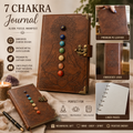 7 Chakra Leather Journal – Meditation, Manifestation & Mindfulness Notebook