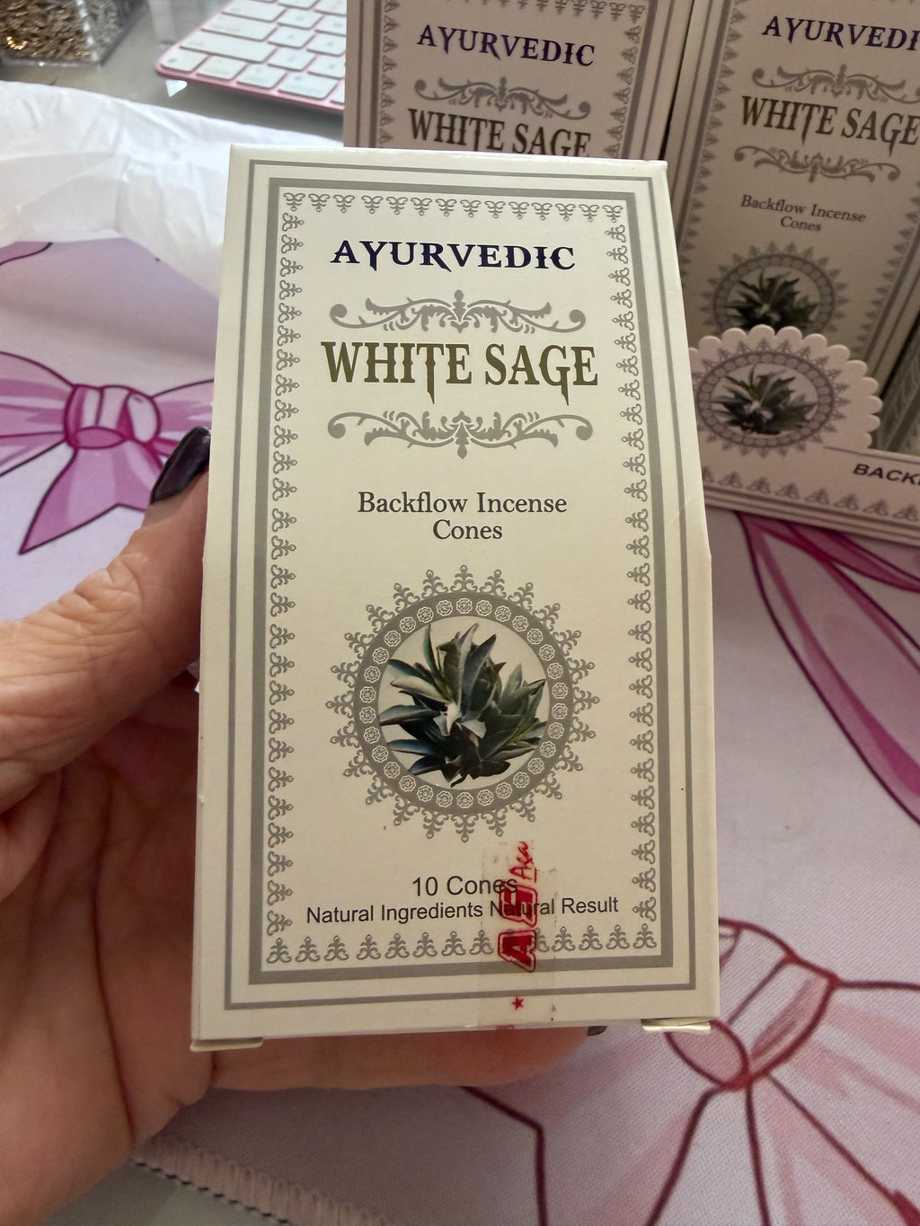 Ayurvedic White Sage Backflow Incense Cones – 10 Count | Cleansing & Relaxation Incense
