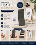 Custom Sublimation Magnetic Leather Phone Wallet | Personalized MagSafe Card Holder | Photo or Logo Phone Wallet