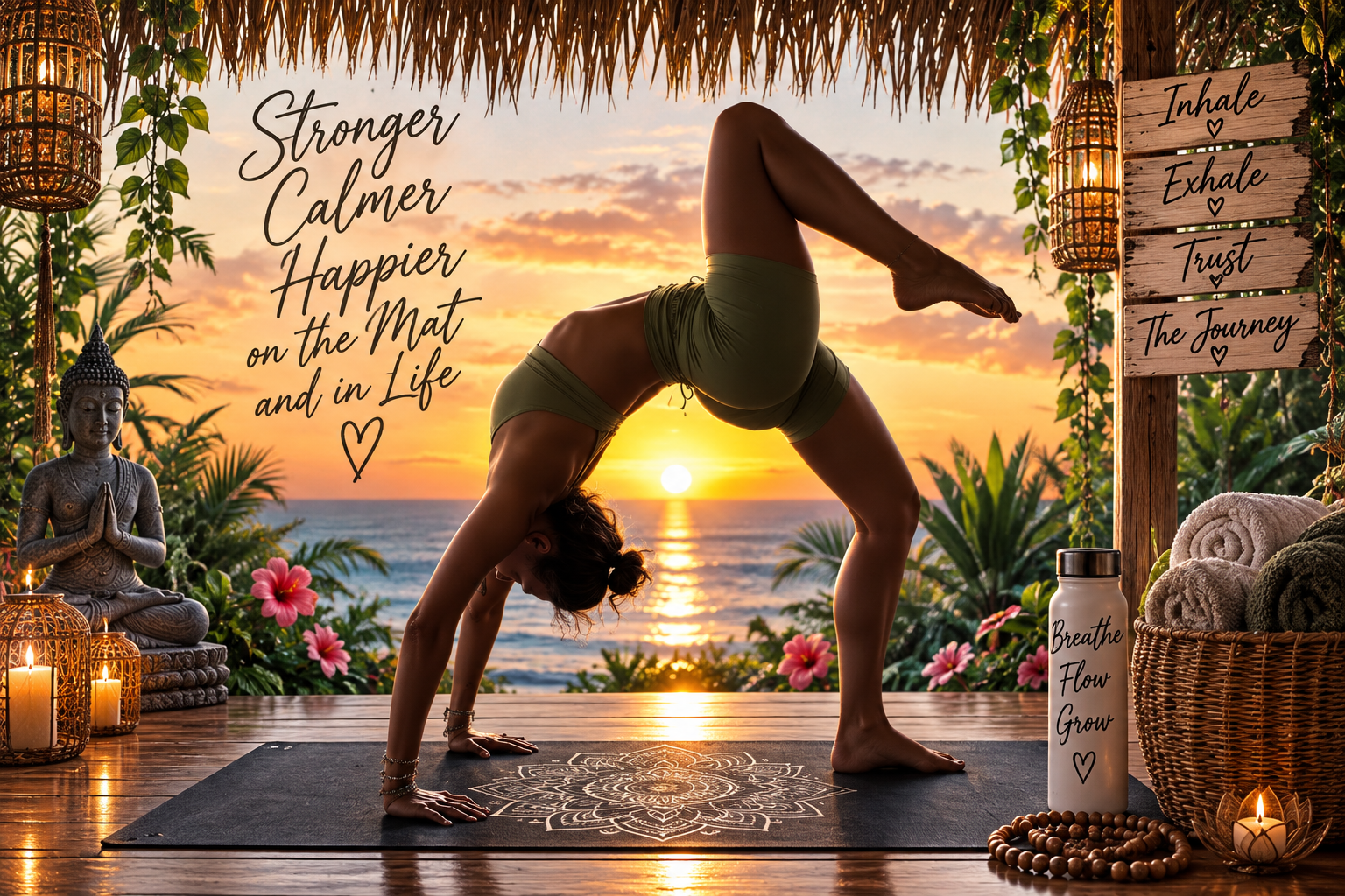 Sunset Yoga 20 oz Skinny Tumbler