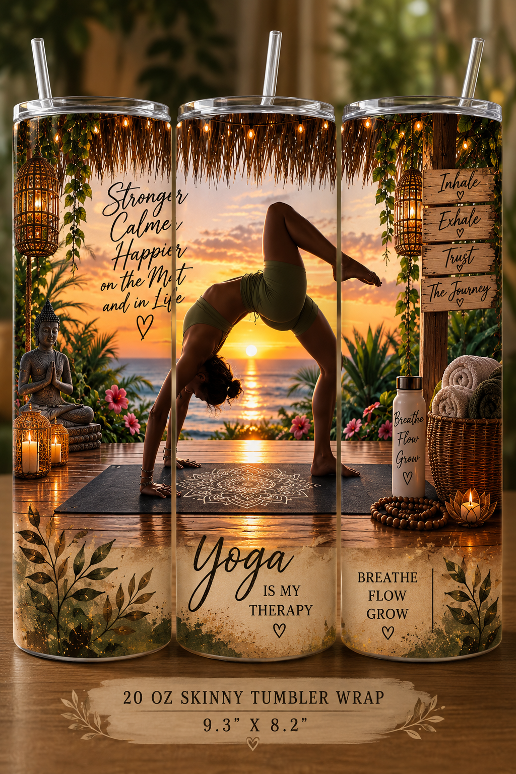 Sunset Yoga 20 oz Skinny Tumbler