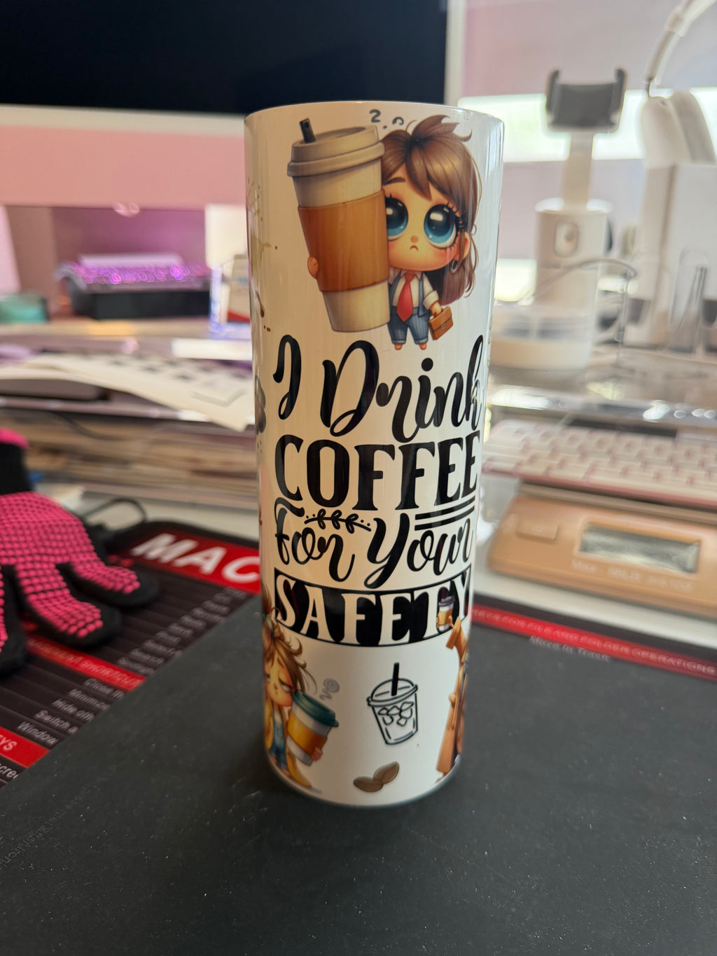 20 oz Coffee Lover Skinny Tumbler with Bluetooth Speaker