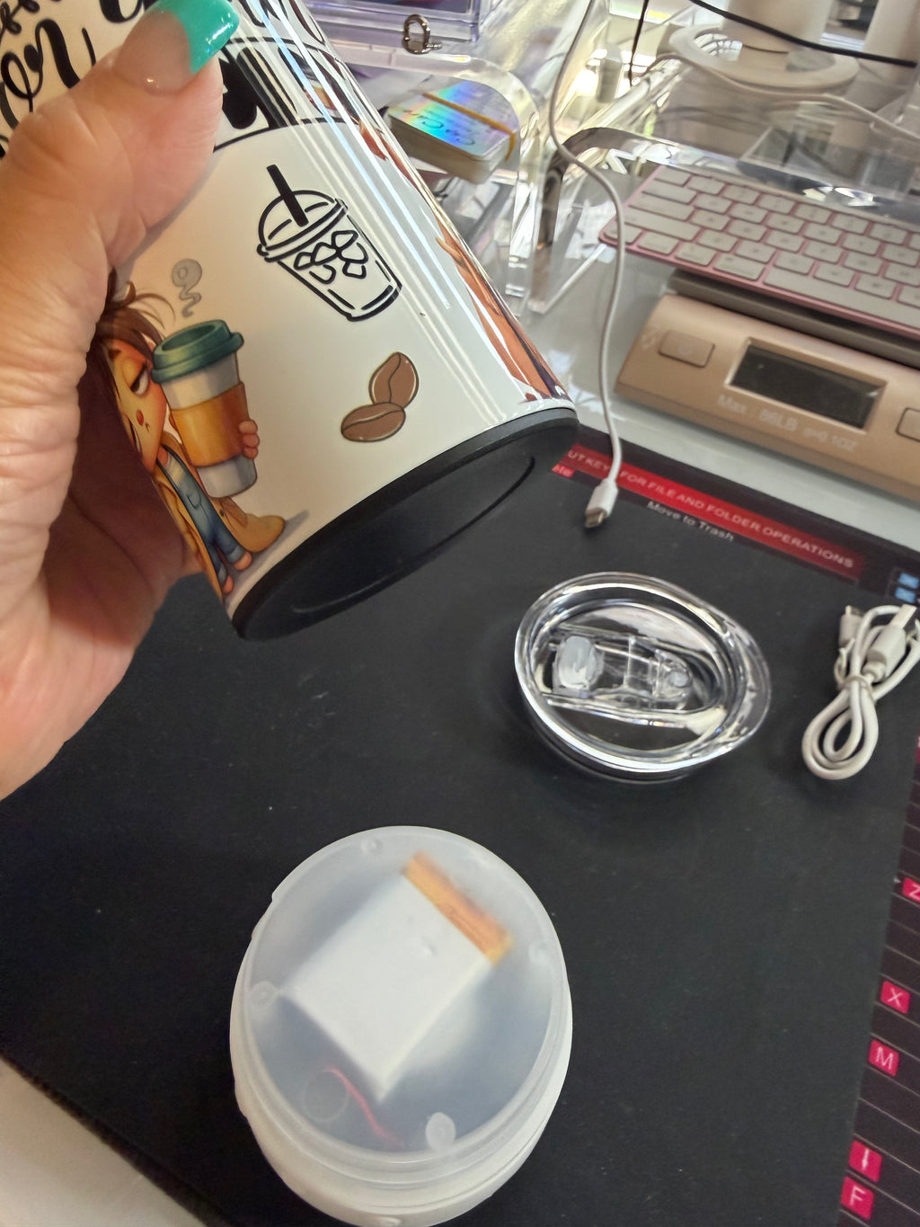 20 oz Coffee Lover Skinny Tumbler with Bluetooth Speaker
