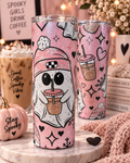 Pink Glitter Ghost Tumbler 👻💗
