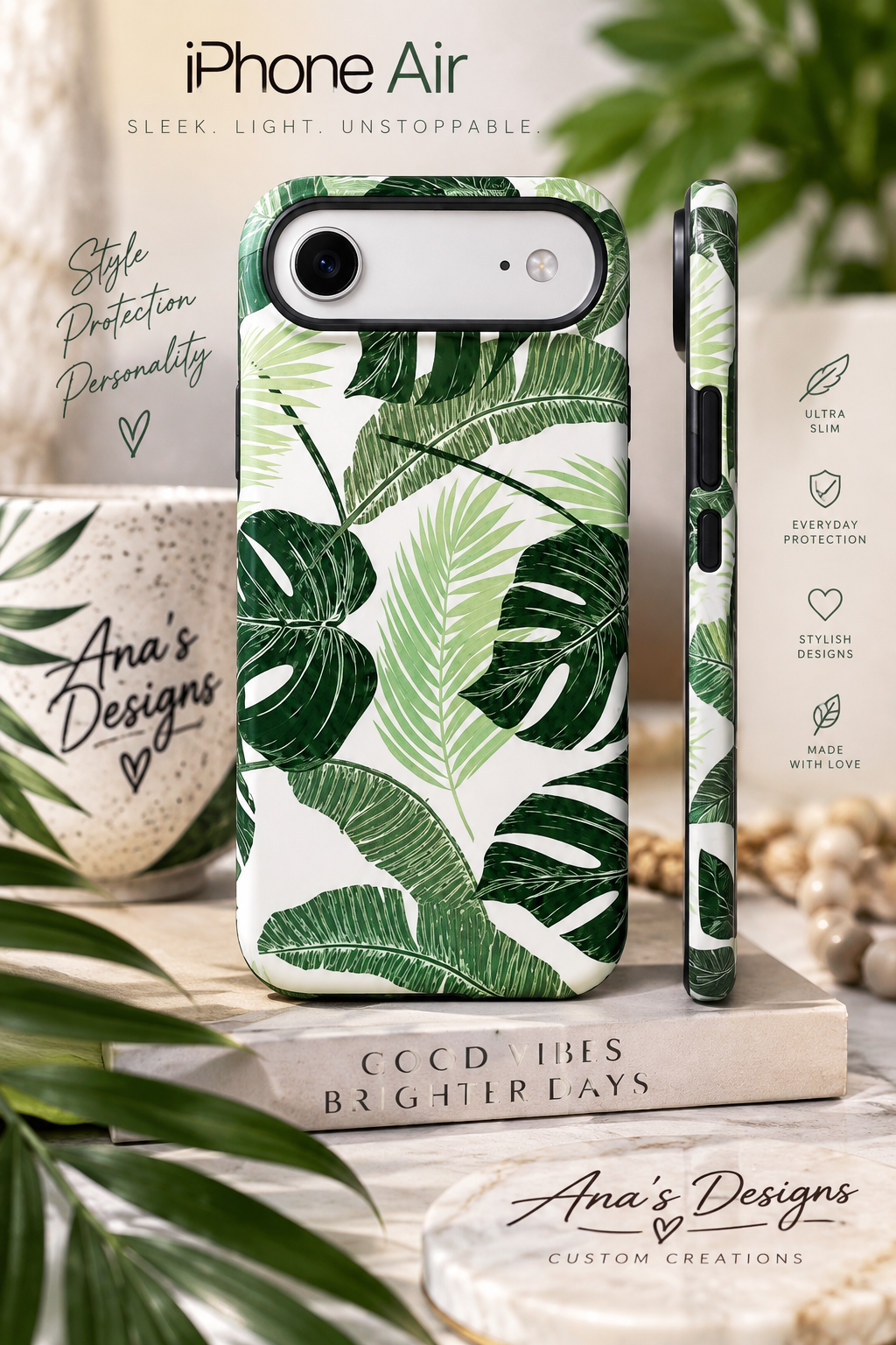 Tough MagSafe phone case- Tropical Leaf