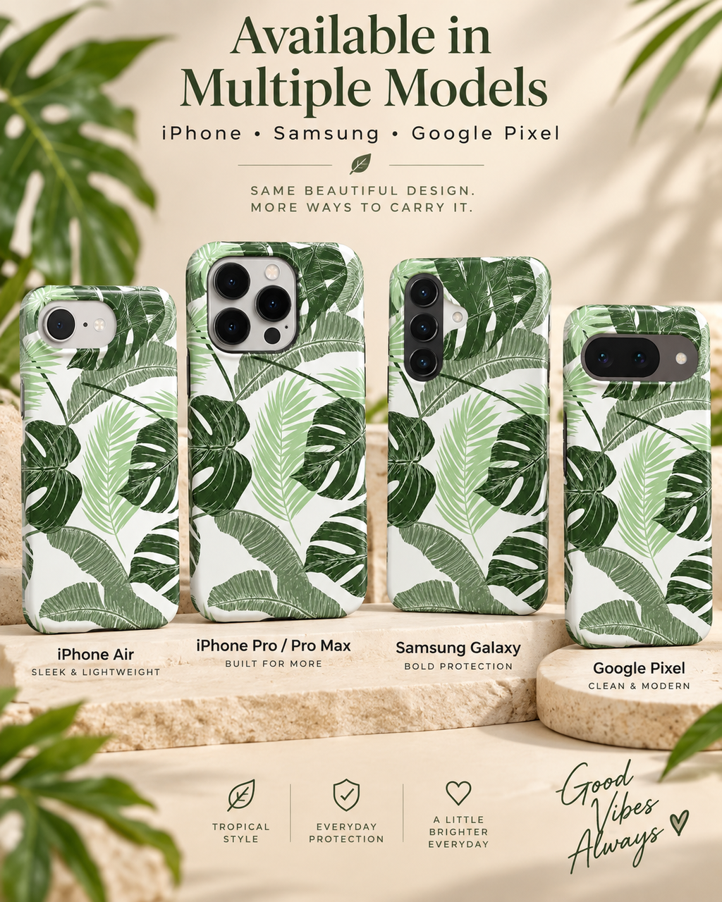 Tough MagSafe phone case- Tropical Leaf