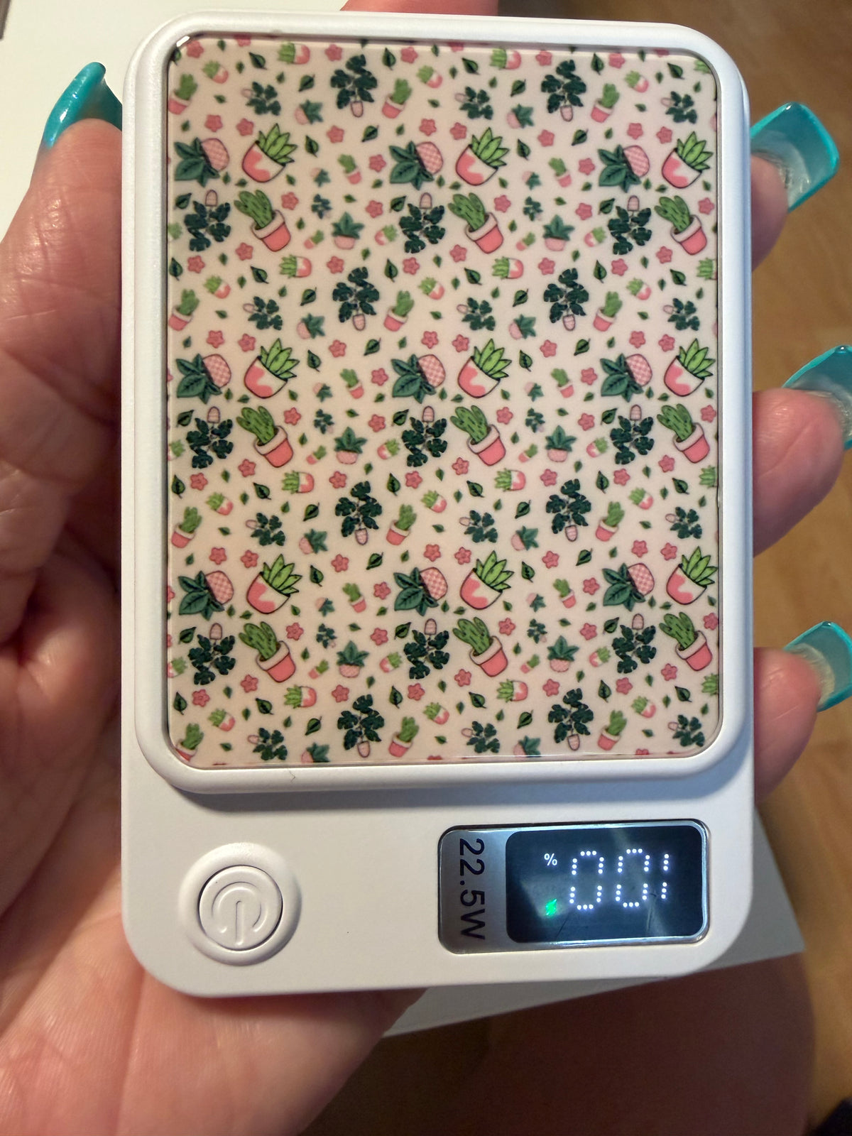 Power bank 🌵 Floral Succulent Magnetic Power Bank – 22.5W Fast Charging