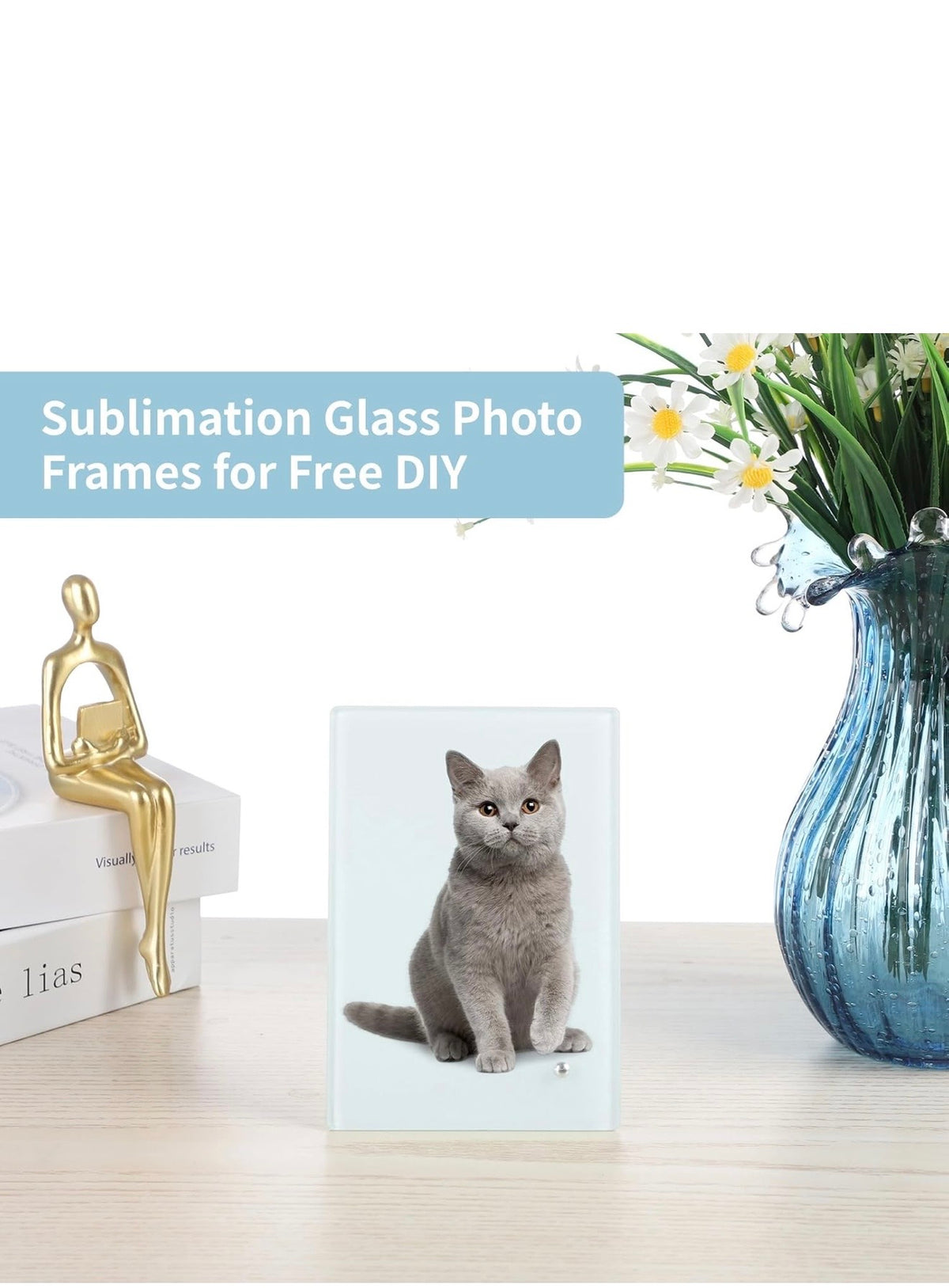 💕 Custom Sublimated Glass Photo Frame – Personalized Photo Keepsake