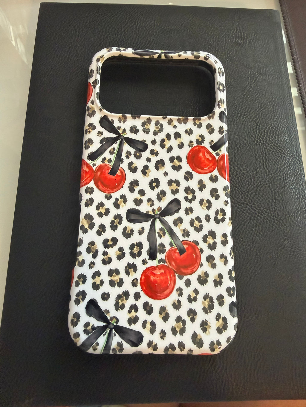 Tough MagSafe phone case🍒 Cherry Leopard & Bow