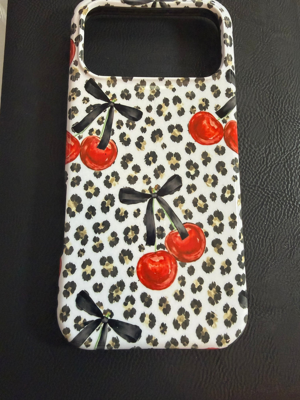 Tough MagSafe phone case🍒 Cherry Leopard & Bow