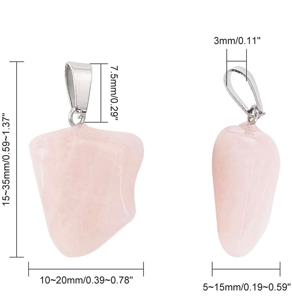 Blush Moon Rose Quartz Crystal Pendant
