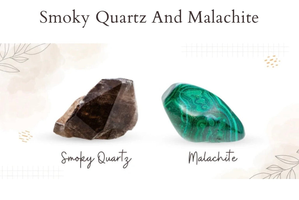 Smoky Quartz and  Malachite Bracelet • Grounding & Transformation Crystal Bracelet