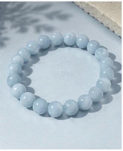 Celestial Tide “8mm Aquamarine Crystal Bracelet”