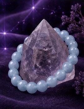 Celestial Tide “8mm Aquamarine Crystal Bracelet”