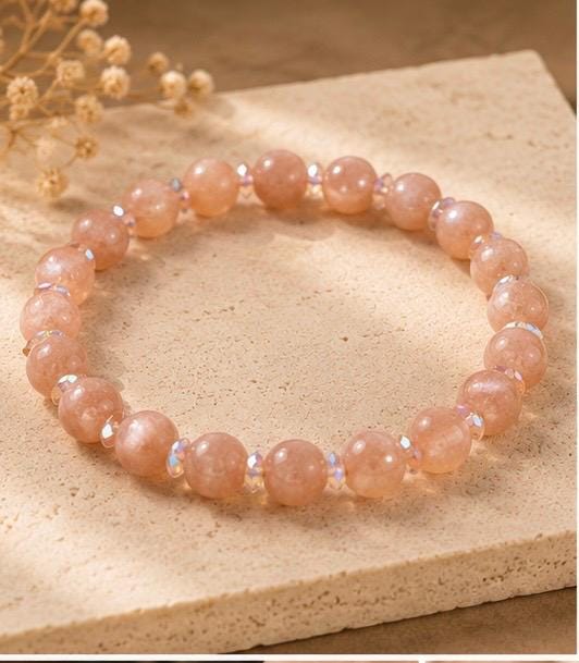 Solar Bloom 8mm Sunstone Crystal Bracelet