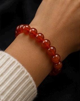 Ember Soul  8mm Carnelian Crystal Bracelet